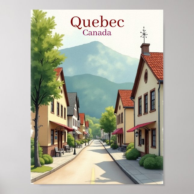 Elegant Quebec Canada watercolor Poster (Vorne)