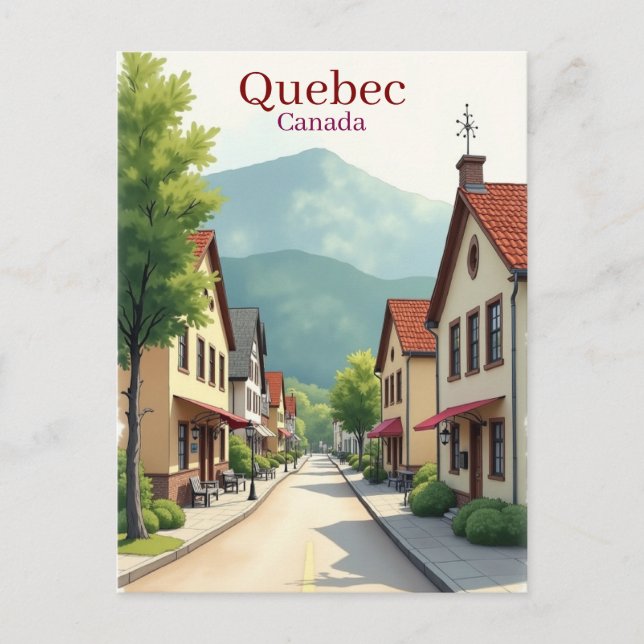 Elegant Quebec Canada watercolor Postkarte (Vorderseite)