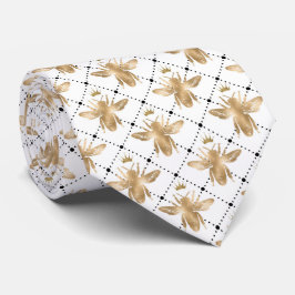 Elegant Queen Bee Honeycomb Pattern Neck Tie Krawatte