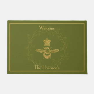 Elegant Queen Bee Leaf Wreath Door Mat Fußmatte