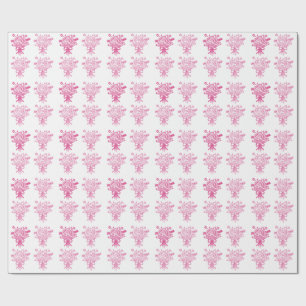 Elegant Quinceañera Floral Bouquet Rosa und Weiß Geschenkpapier