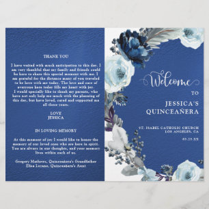 Elégant Quinceañera Marine et Royal Blue Programme