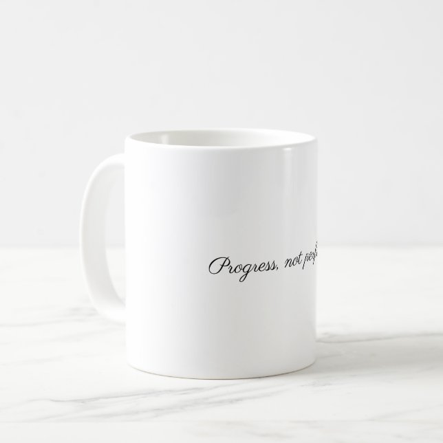 Elegant Quote in Black Kaffeetasse (Vorderseite Links)