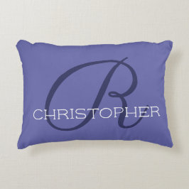 Elegant R Initial Name Stilvoll Periwinkle Blue Dekokissen
