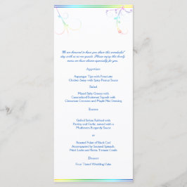 Elégant Rainbow Floral Gay menu Mariage