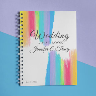 Elegant Rainbow Personalisiert LGBTQ Wedding Guest Notizbuch
