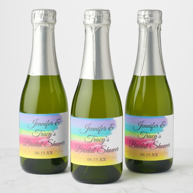 Elegant Rainbow Personalized Bridal Shower Mini (Flaschen)