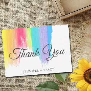Elegant Rainbow Watercolor Vielen Dank Karte