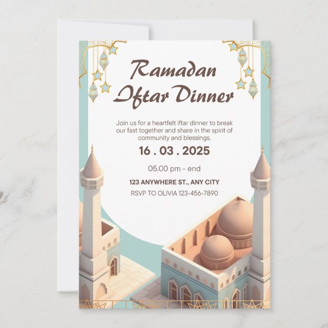 Elegant Ramadan Iftar Dinner Invitation | Editable (Devant)