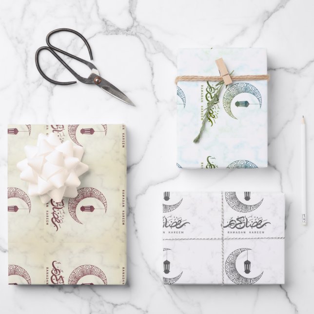 Elegant Ramadan Kareem Geschenkpapier Set (Vorderseite)