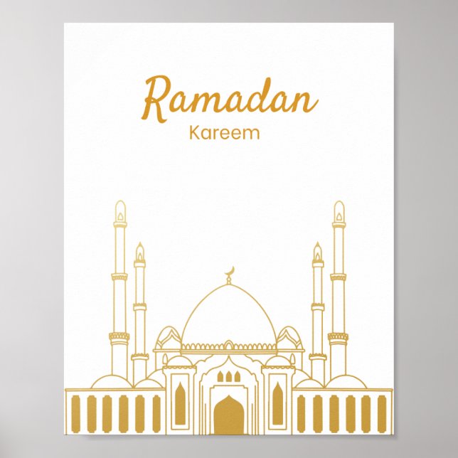Elegant Ramadan Kareem Mosque Wall Art Poster (Vorne)