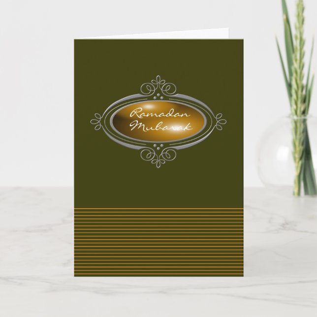 Elegant Ramadan Mubarak Karte (Vorderseite)