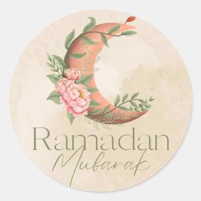 Elegant Ramadan Mubarak Ramadan Geschenksticker Runder Aufkleber (Vorderseite)