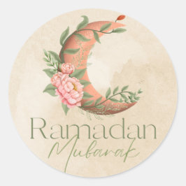 Elegant Ramadan Mubarak Ramadan Geschenksticker Runder Aufkleber
