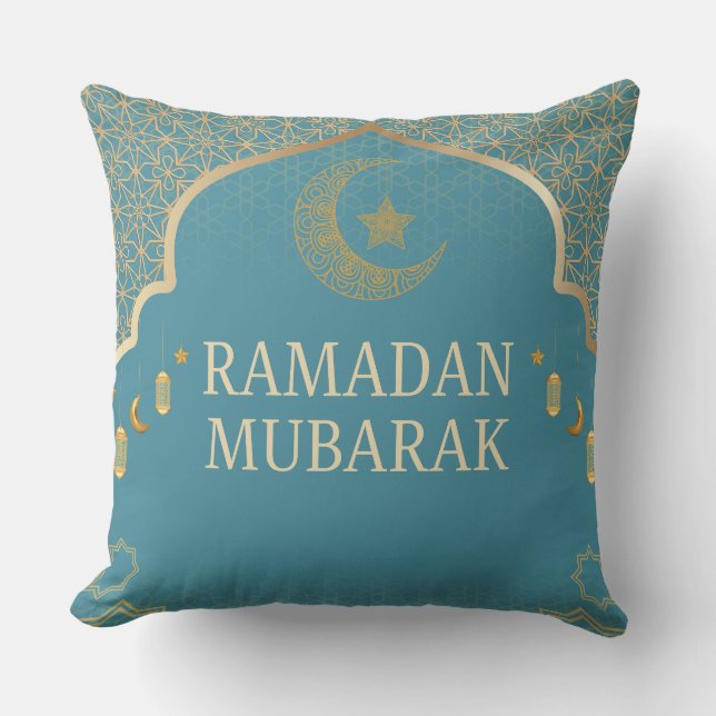 Elegant Ramadan Mubarak Throw Pillow Kissen (Vorderseite)