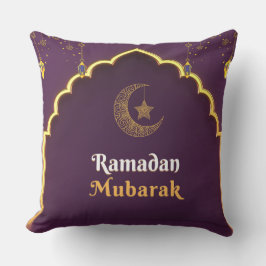 Elegant Ramadan Mubarak Throw Pillow Kissen