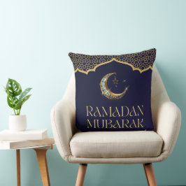 Elegant Ramadan Mubarak Throw Pillow Kissen