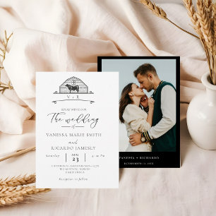 Elegant Ranch Western Country Cowboy Wedding Einladung