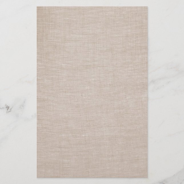 Elegant Raw Linen Minimalistische Stationierung Briefpapier (Vorderseite)