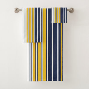 Elégant, rayures, bleu marine, jaune moutarde, bl