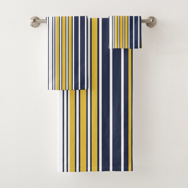 Elégant, rayures, bleu marine, jaune moutarde, bla (En situation)
