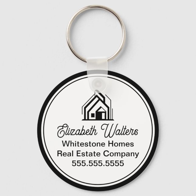 Elegant Real Estate Company Customized Realtor Schlüsselanhänger (Vorderseite)