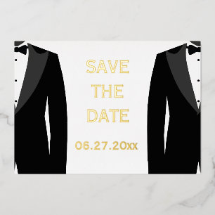 Elegant Real Gold Foil Gay Wedding retten das Datu Folieneinladung