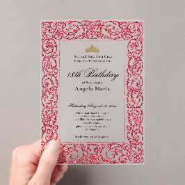 Elegant Red 18th Birthday Debut Acryleinladungen