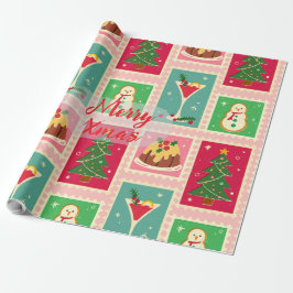 Elegant Red and Gold Festive Holiday Gift  Geschenkpapier