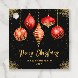 Elegant Red and Gold Ornament Christmas Geschenkanhänger