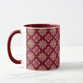Elegant Red and Gold Pattern Design Tasse