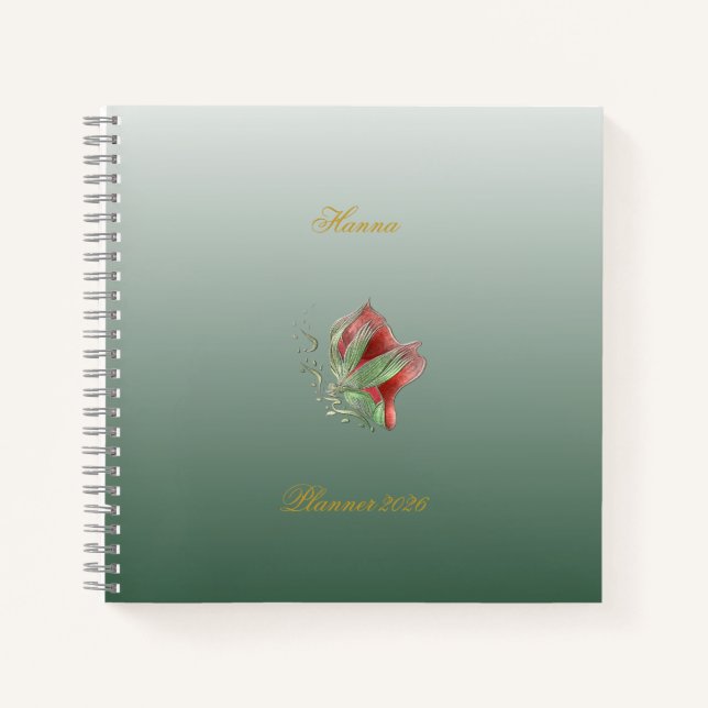 Elegant Red and Green notebook  Notizbuch (Vorderseite)