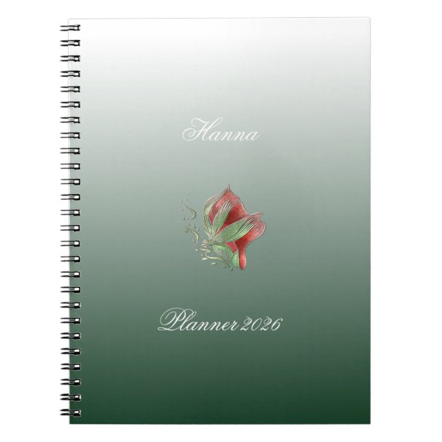 Elegant Red and Green spiral notebook  Notizblock (Vorderseite)