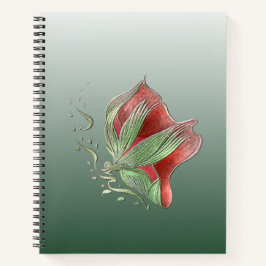 Elegant Red and Green Spiral Notebook Notizbuch