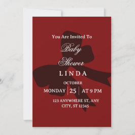 Elegant Red Baby Shower Invitation  Einladung