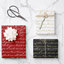 Elegant Red Black Gold Handgeschriebene Frohe Weih