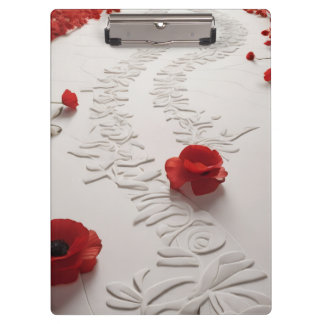 Elegant Red Blossom Path Floral Art Klemmbrett