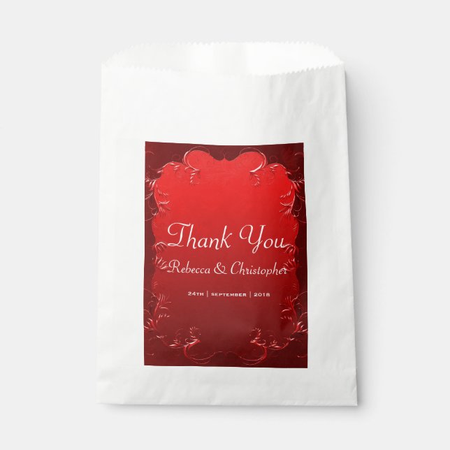 Elegant Red Blue Wedding Vielen Dank Geschenktütchen (Vorderseite)