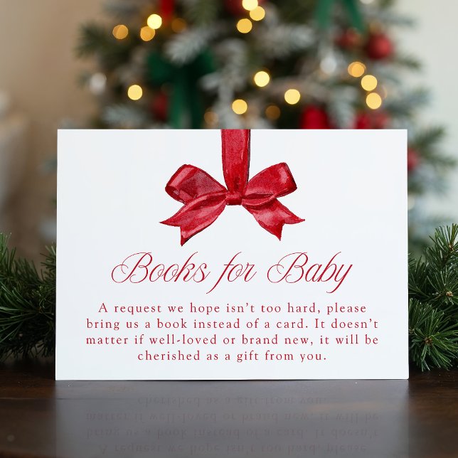 Elegant Red Bow Christmas Books For Baby Begleitkarte (Von Creator hochgeladen)