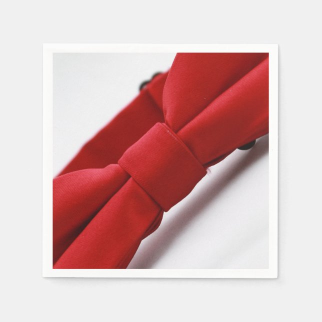 Elegant Red Bow Krawatte Paper Napkin Serviette (Vorderseite)
