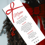 Elegant Red Bow Wedding Menu Menükarte<br><div class="desc">This elegant wedding menu features a minimal red bow illustration at the top,  paired with modern typography on a clean white background. Perfect for romantic dinners,  weddings,  bridal showers,  or holiday celebrations. Customize the text to match your event details and colors for a timeless and stylish table setting.</div>