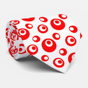 Elegant Red Chris Dots auf weißem Hintergrund Krawatte