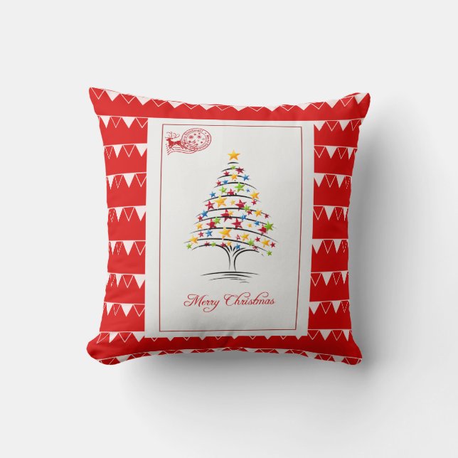 Elegant Red Christmas Kissen (Vorderseite)