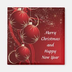 Elegant Red Christmas Magnet