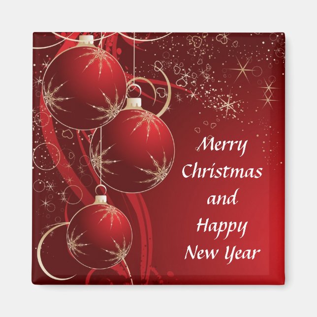 Elegant Red Christmas Magnet (Vorne)