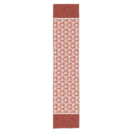 Elegant Red Damask Star Pattern Weihnachten Kurzer Tischläufer