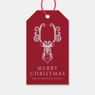 Elegant Red Deer Frohe Weihnachten Geschenkanhänger