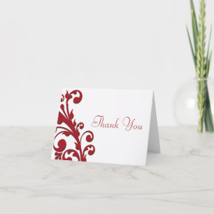 Elegant Red Floral Dankeskarte