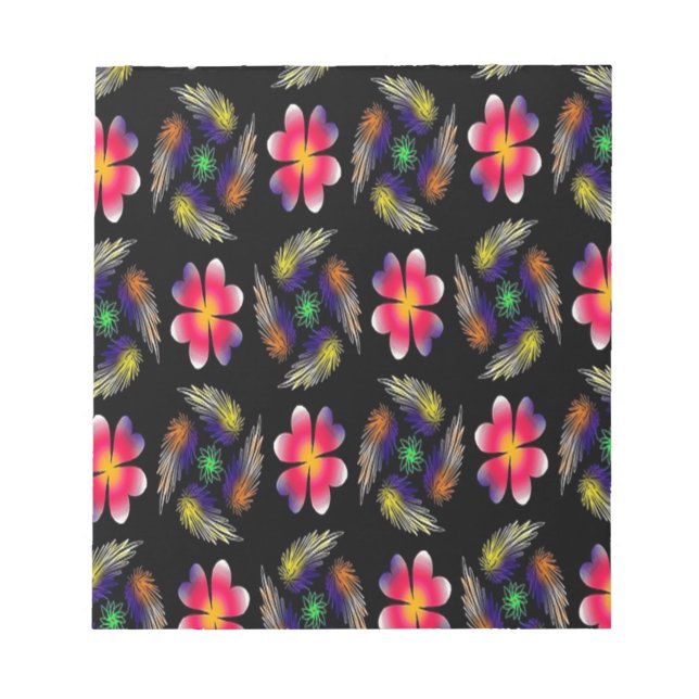 Elegant Red Floral Notizblock (Vorderseite)