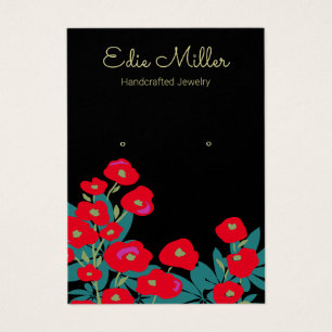 Elegant Red Floral Script Earring Juwelier